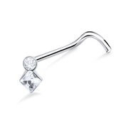 Diamond Stone Curved Nose Stud NSKB-832